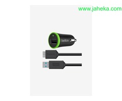"MICRO CAR CHGR,2.1A,UNIVERSAL,W/4' MICROUSB CBL,BLK "