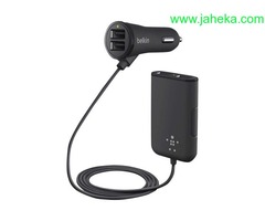 "CAR CHRGR,W/EXTNSN HUB,4 PORT,7.2A/36W,6',BLK "